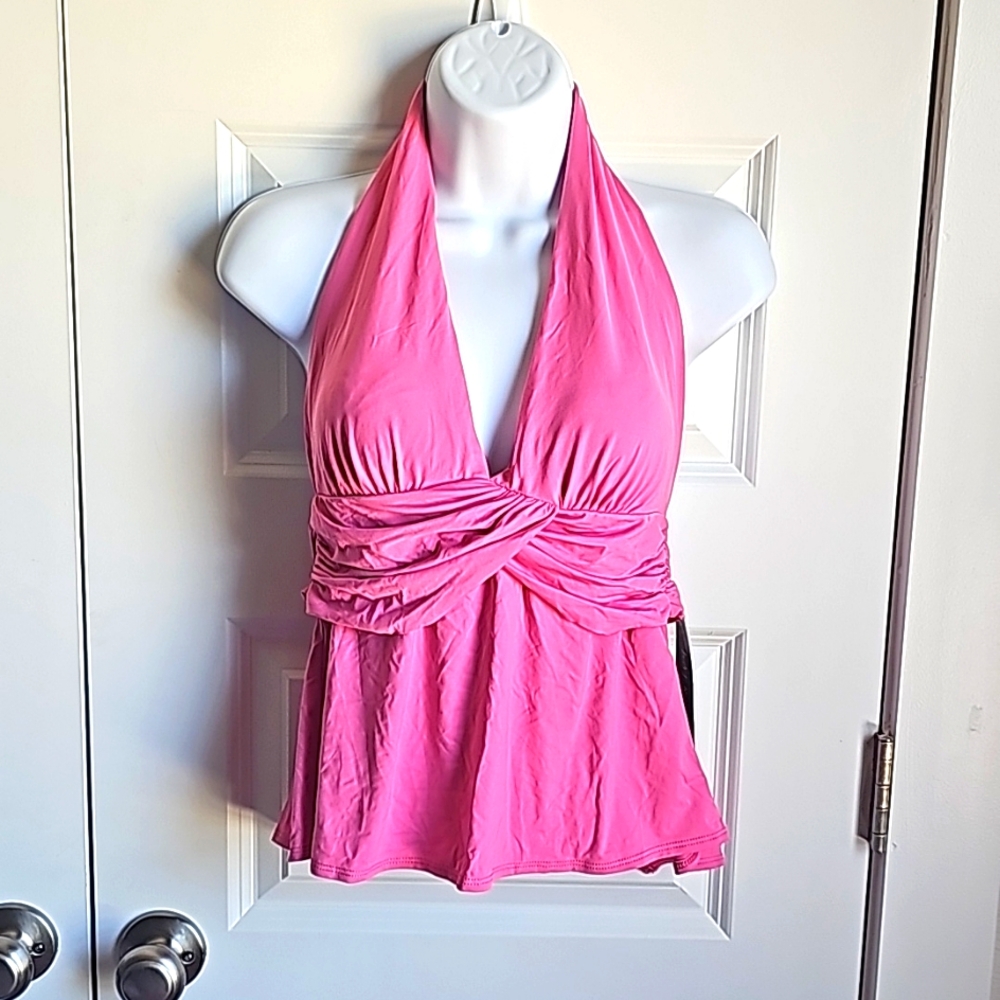 Lauren Ralph Lauren Pink Halter Swim Top in Women's Size 10 NWT
